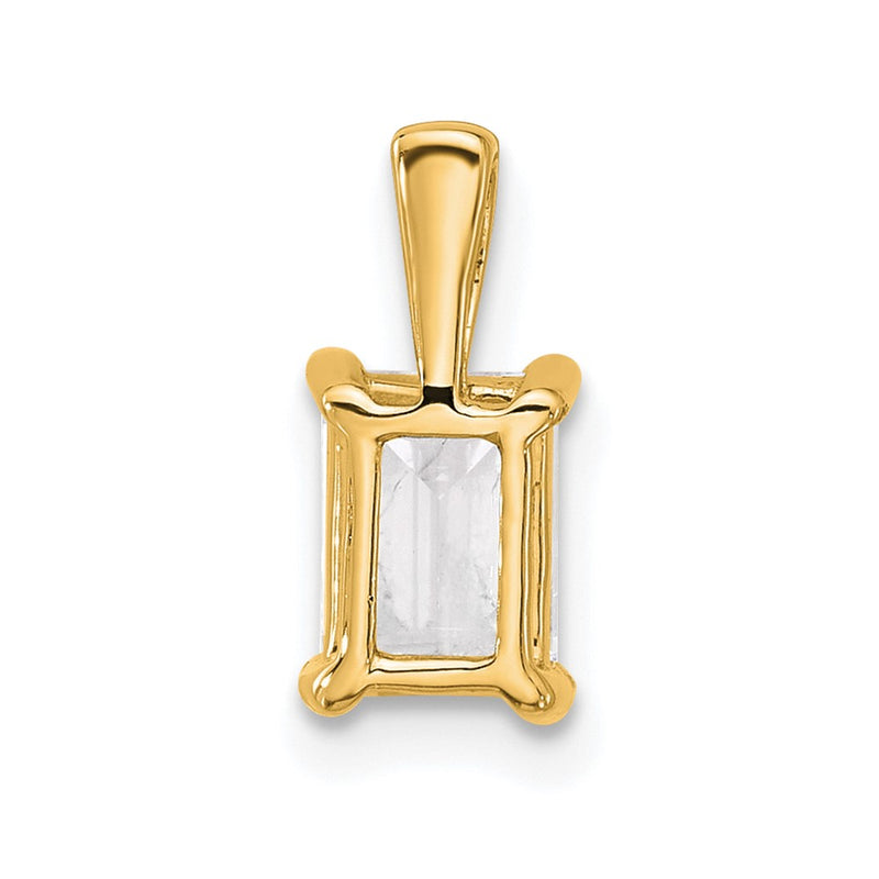 14k Yellow Gold 14k 1 carat Lab Grown Diamond VS/SI+ G+ Emerald Complete Four Prong Pendant