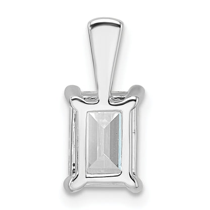 14k White Gold 1 1/2 Ct. Lab Grown Diamond VS/SI+ G+ Emerald Four Prong Pendant