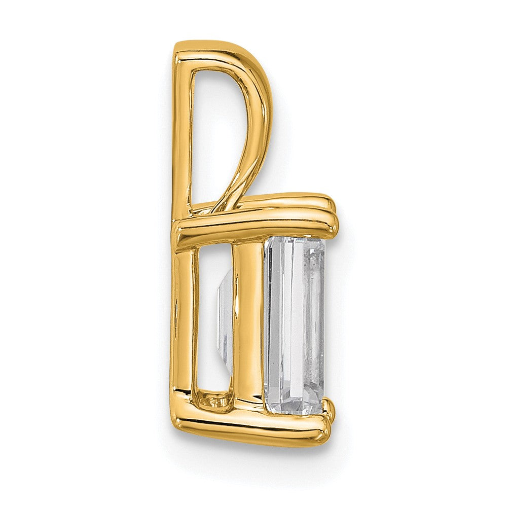 14k Yellow Gold 1 1/2 Ct. Certified Lab Grown Diamond VS/SI+ G+ Emerald Complete Four Prong Pendant