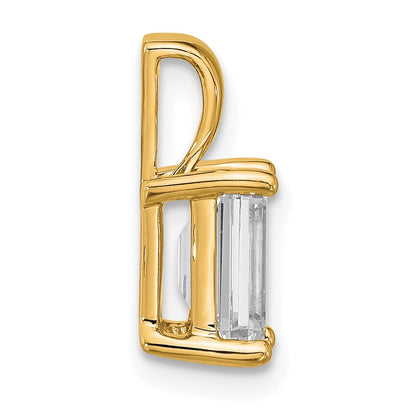 14k Yellow Gold 1 1/2 Ct. Certified Lab Grown Diamond VS/SI+ G+ Emerald Complete Four Prong Pendant