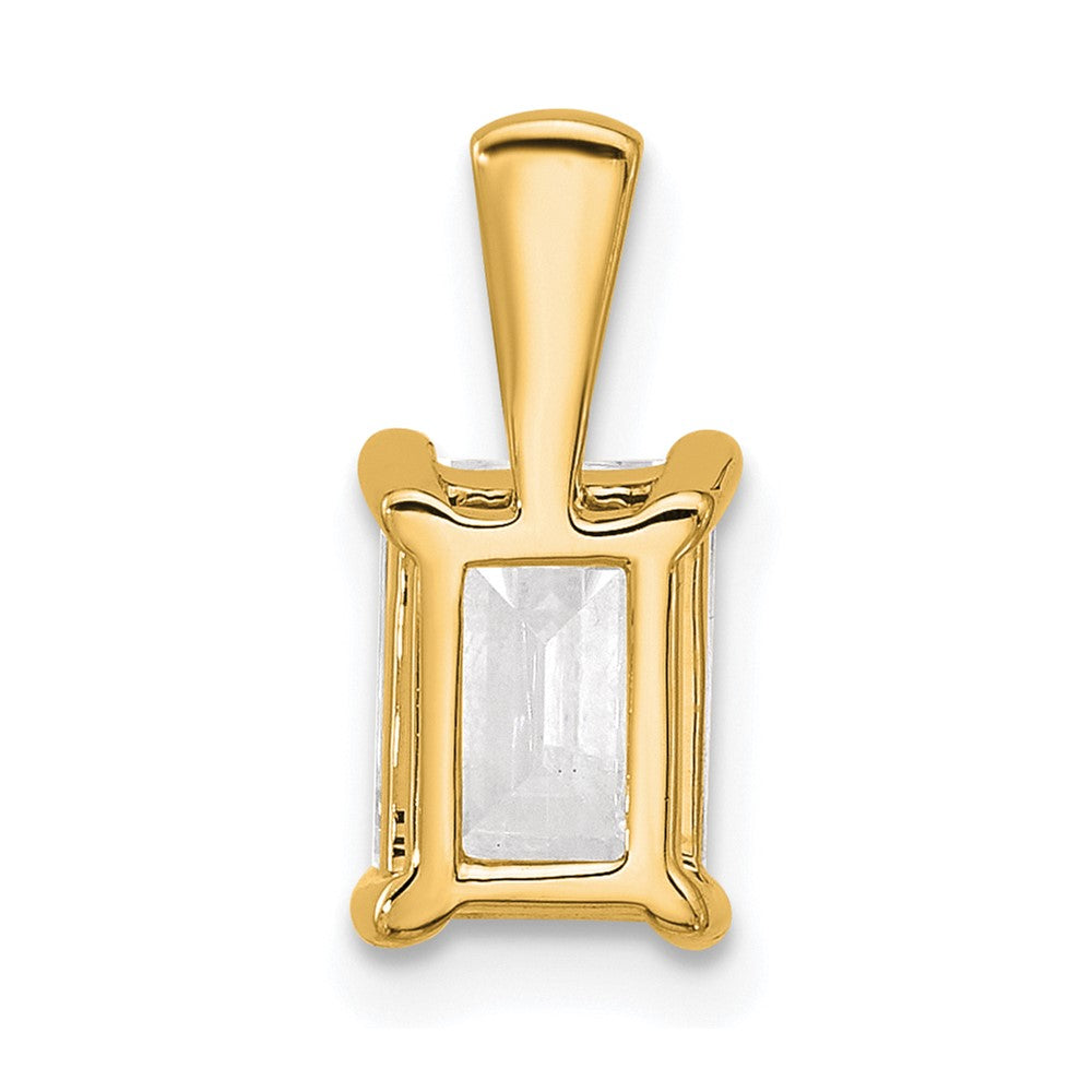 14k Yellow Gold 1 1/2 Ct. Certified Lab Grown Diamond VS/SI+ G+ Emerald Complete Four Prong Pendant