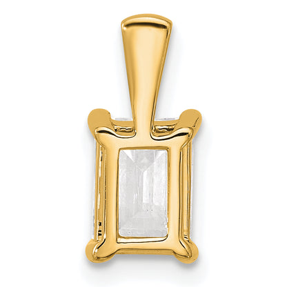 14k Yellow Gold 1 1/2 Ct. Certified Lab Grown Diamond VS/SI+ G+ Emerald Four Prong Pendant