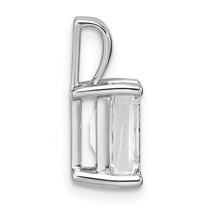 14k White Gold 2 Ct. Certified Lab Grown Diamond VS/SI+ G+ Emerald Complete Four Prong Pendant