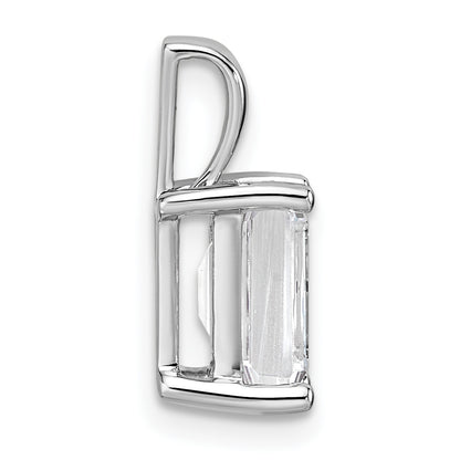 14k White Gold 2 Ct. Lab Grown Diamond VS/SI+ G+ Emerald Four Prong Pendant