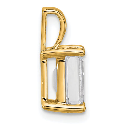 14k Yellow Gold 2 Ct. Lab Grown Diamond VS/SI+ G+ Emerald Four Prong Pendant