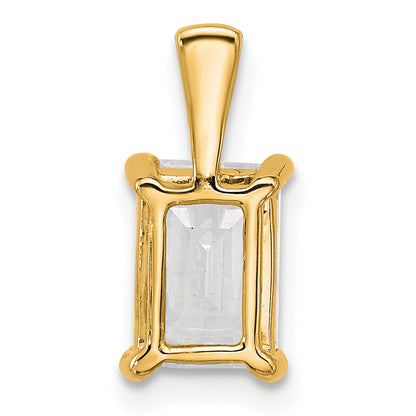 14k Yellow Gold 2 Ct. Lab Grown Diamond VS/SI+ G+ Emerald Four Prong Pendant