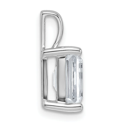 14k White Gold 2 1/2 Ct. Lab Grown Diamond VS/SI+ G+ Emerald Four Prong Pendant