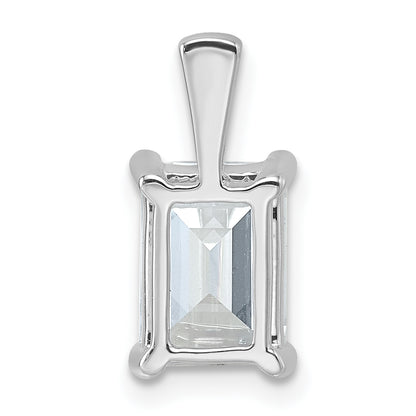 14k White Gold 2 1/2 Ct. Lab Grown Diamond VS/SI+ G+ Emerald Four Prong Pendant