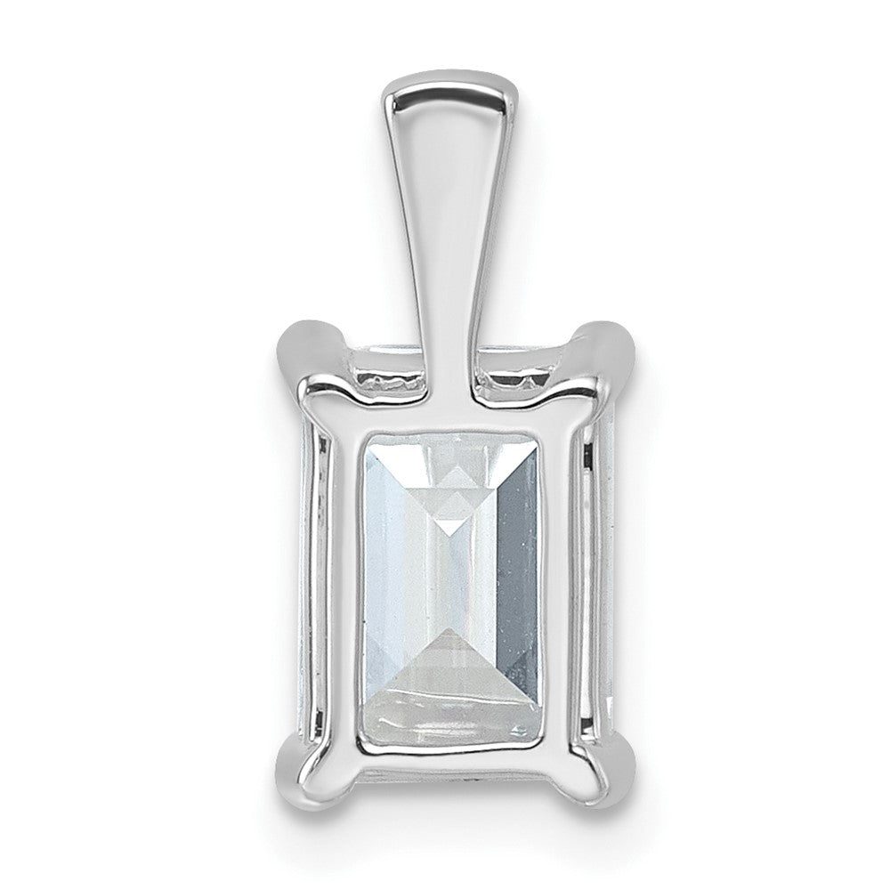 14K White Gold 2 1/2 Carat Certified Lab Grown Diamond Vs/Si+ G+ Emerald Complete Four Prong Pendant