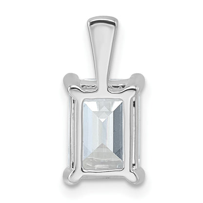 14K White Gold 2 1/2 Carat Certified Lab Grown Diamond Vs/Si+ G+ Emerald Complete Four Prong Pendant