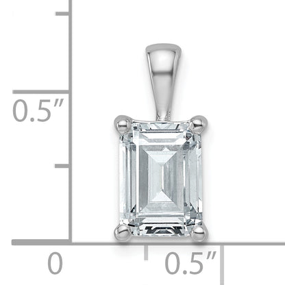 14k White Gold 2 1/2 Ct. Lab Grown Diamond VS/SI+ G+ Emerald Four Prong Pendant
