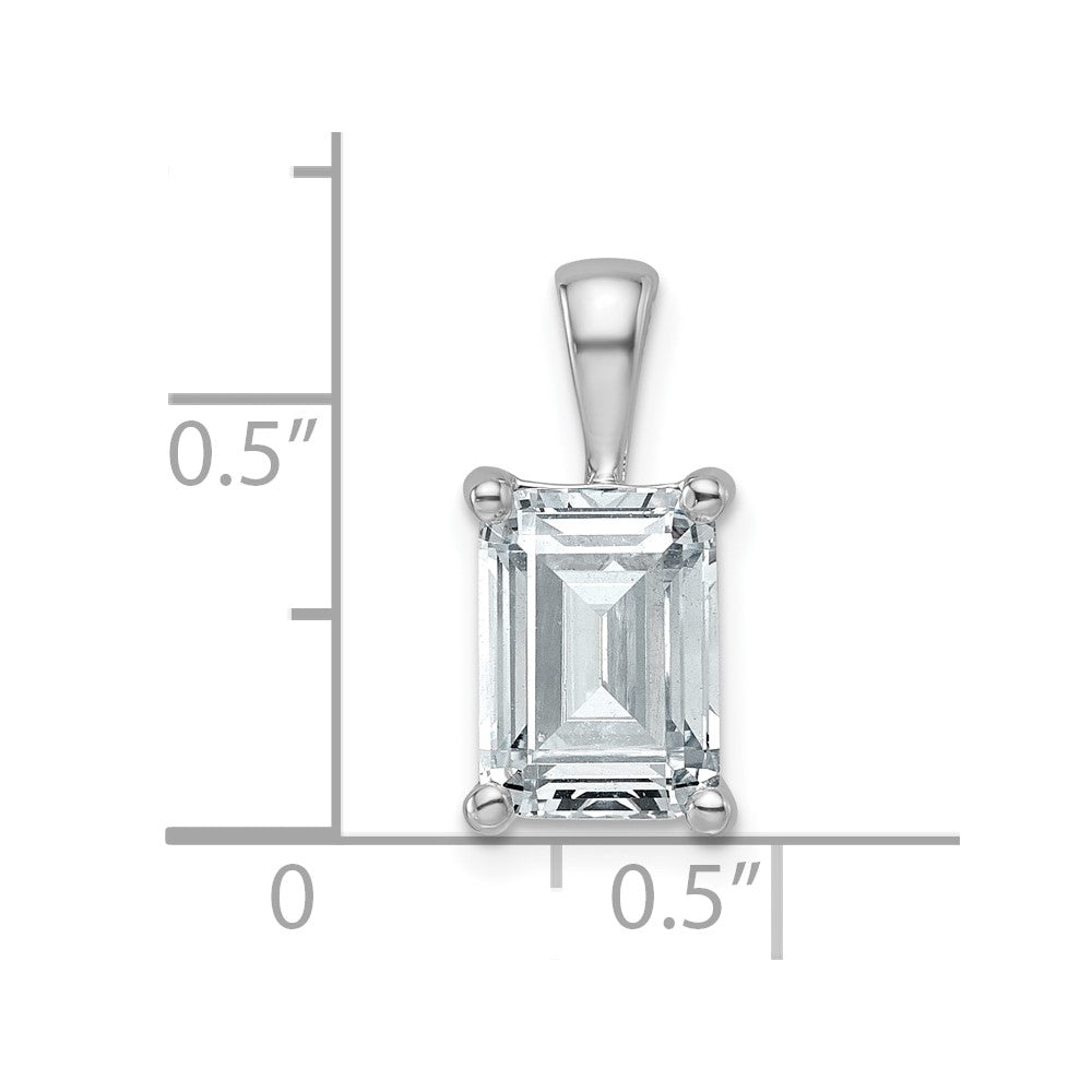 14K White Gold 2 1/2 Carat Certified Lab Grown Diamond Vs/Si+ G+ Emerald Complete Four Prong Pendant