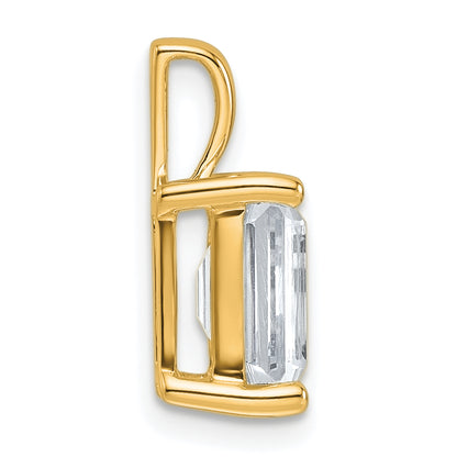 14k Yellow Gold 2 1/2 Ct. Certified Lab Grown Diamond VS/SI+ G+ Emerald Four Prong Pendant