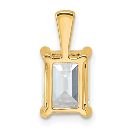14k Yellow Gold 2 1/2 Ct. Certified Lab Grown Diamond VS/SI+ G+ Emerald Complete Four Prong Pendant