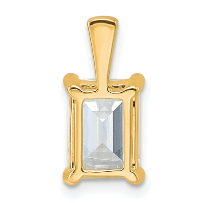 14k Yellow Gold 2 1/2 Ct. Certified Lab Grown Diamond VS/SI+ G+ Emerald Four Prong Pendant