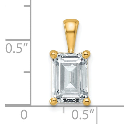 14k Yellow Gold 2 1/2 Ct. Lab Grown Diamond VS/SI+ G+ Emerald Four Prong Pendant