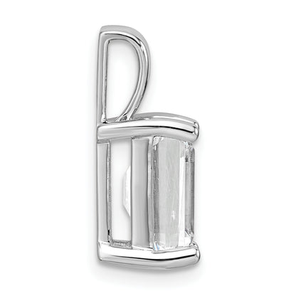 14k White Gold 3 Ct. Certified Lab Grown Diamond VS/SI+ G+ Emerald Four Prong Pendant