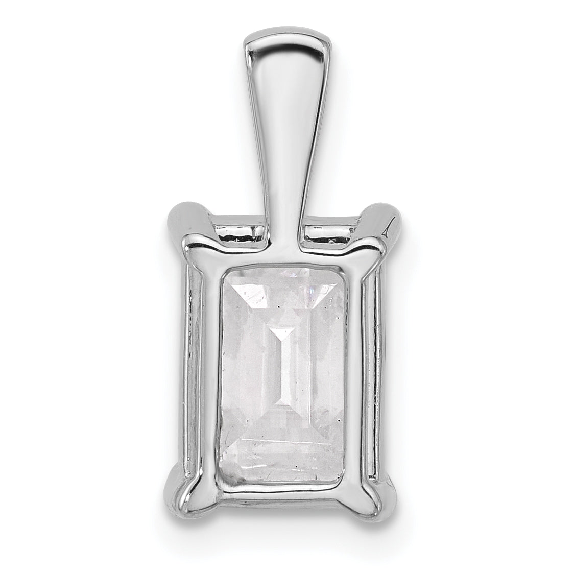 14k White Gold 3 Ct. Certified Lab Grown Diamond VS/SI+ G+ Emerald Four Prong Pendant