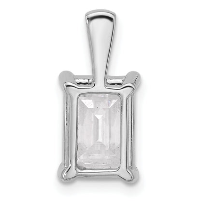 14k White Gold 3 Ct. Certified Lab Grown Diamond VS/SI+ G+ Emerald Four Prong Pendant