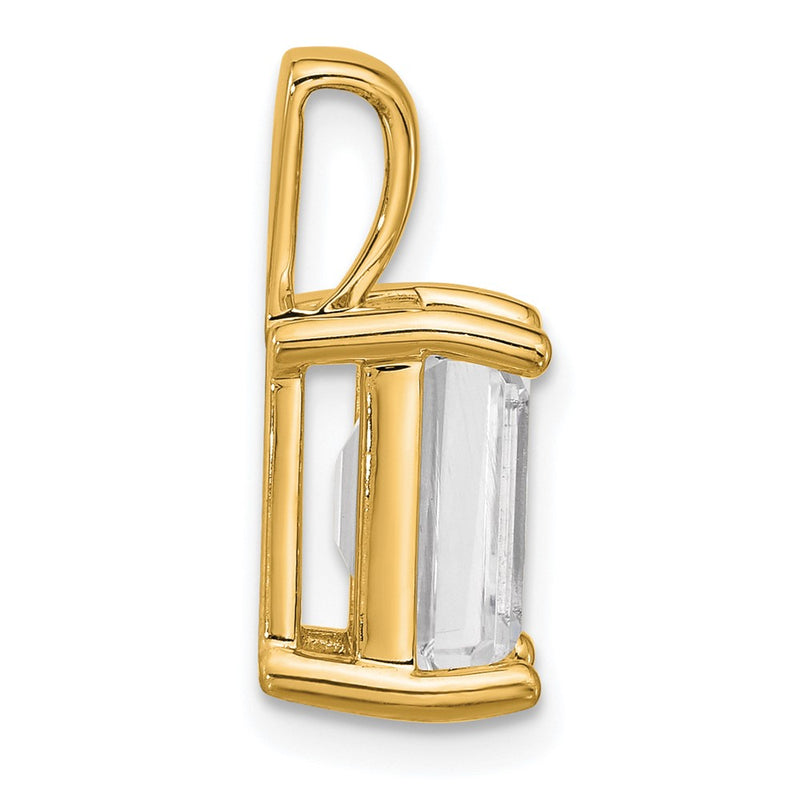 14k Yellow Gold 3 Ct. Lab Grown Diamond VS/SI+ G+ Emerald Four Prong Pendant