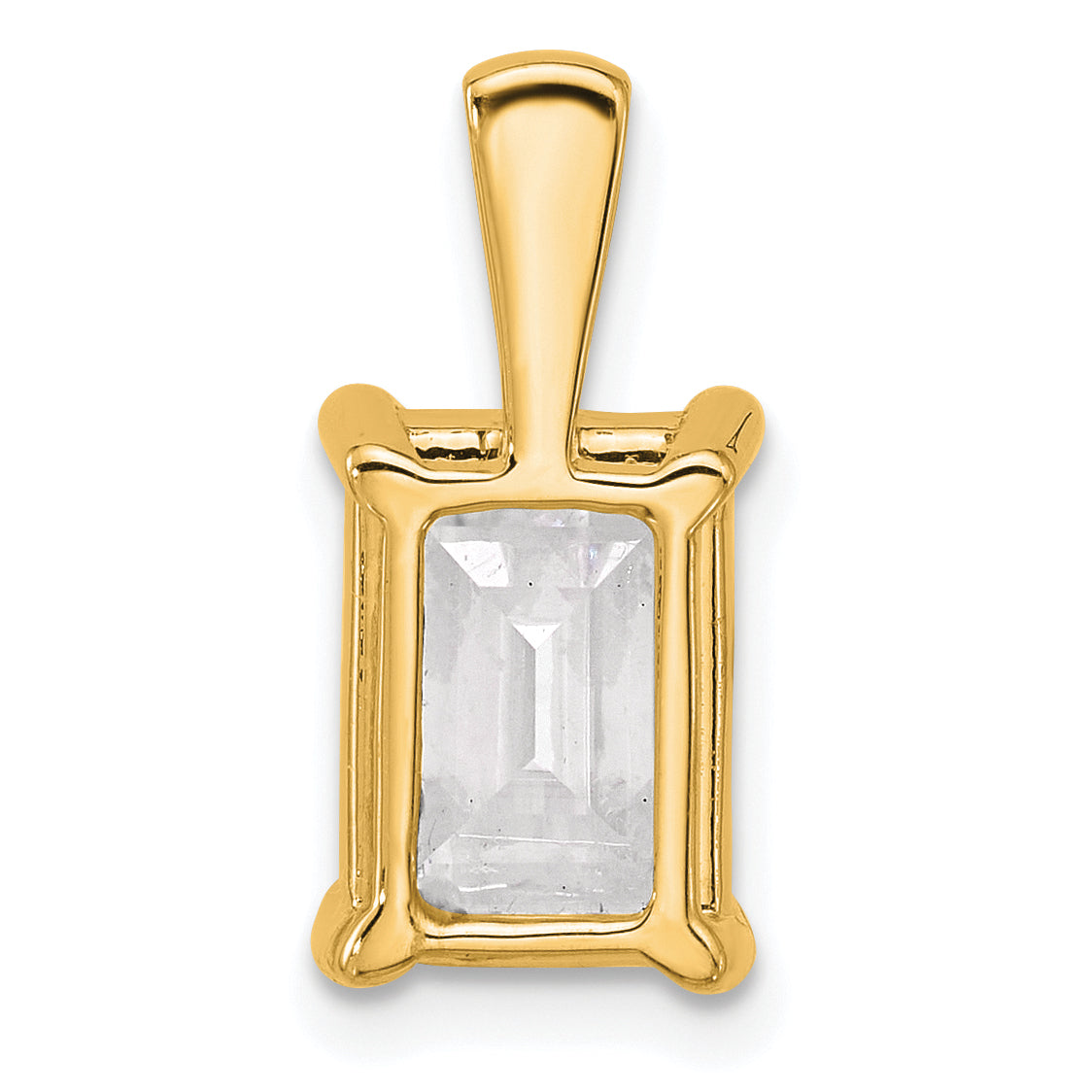 14k Yellow Gold 3 Ct. Certified Lab Grown Diamond VS/SI+ G+ Emerald Four Prong Pendant