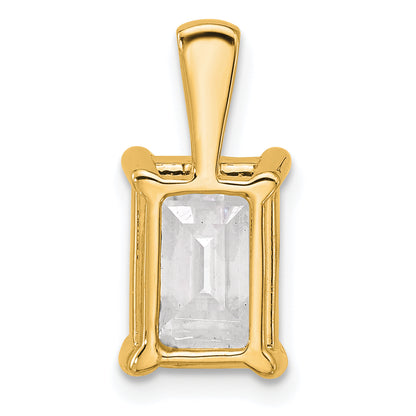 14k Yellow Gold 3 Ct. Certified Lab Grown Diamond VS/SI+ G+ Emerald Four Prong Pendant