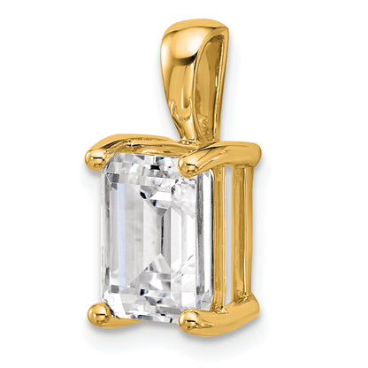 14k Yellow Gold 3 Ct. Certified Lab Grown Diamond VS/SI+ G+ Emerald Four Prong Pendant