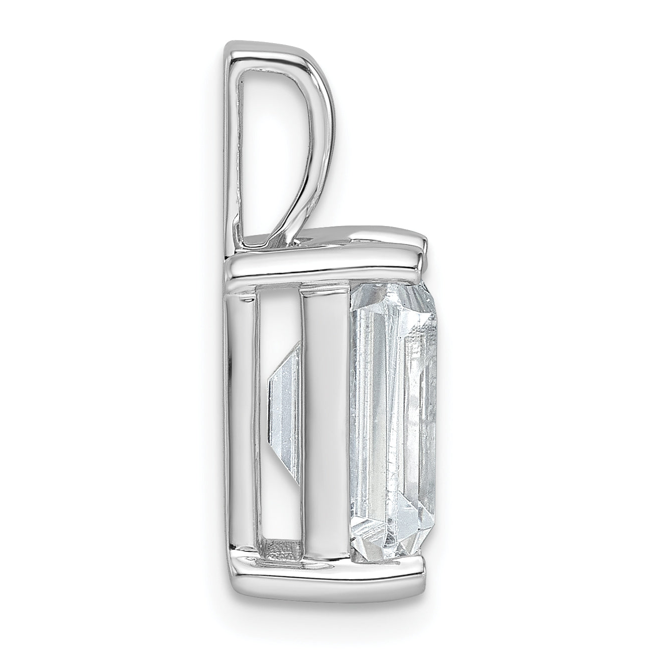 14k White Gold 4 Ct. Certified Lab Grown Diamond VS/SI+ G+ Emerald Four Prong Pendant