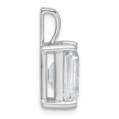 14k White Gold 4 Ct. Certified Lab Grown Diamond VS/SI+ G+ Emerald Four Prong Pendant