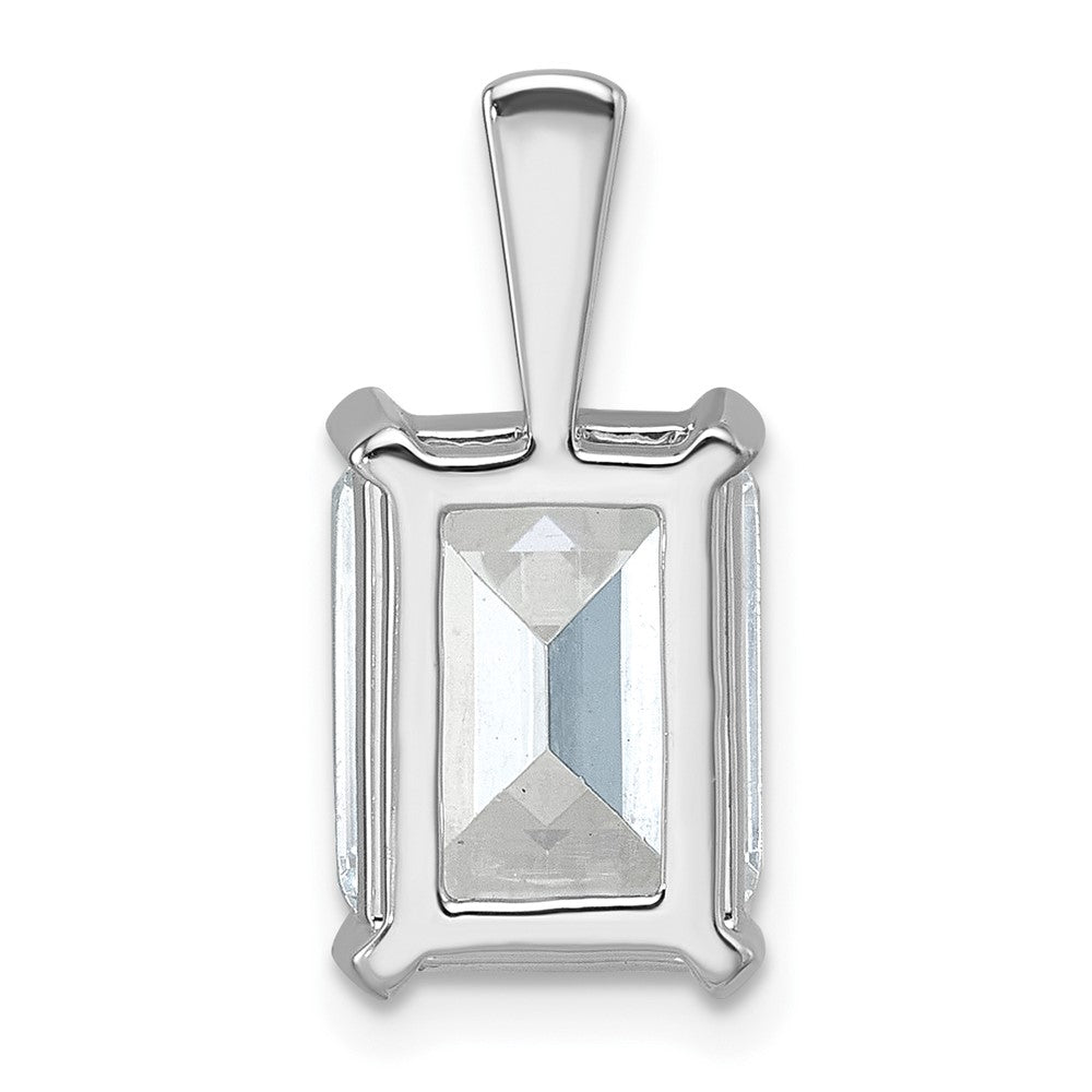 14k White Gold 4 Ct. Certified Lab Grown Diamond VS/SI+ G+ Emerald Complete Four Prong Pendant