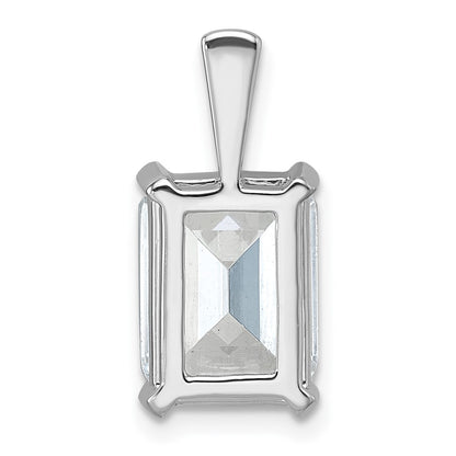14k White Gold 4 Ct. Lab Grown Diamond VS/SI+ G+ Emerald Four Prong Pendant