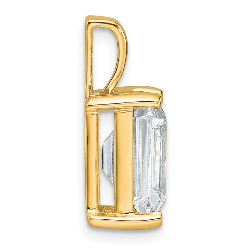 14k Yellow Gold 4 Ct. Certified Lab Grown Diamond VS/SI+ G+ Emerald Four Prong Pendant