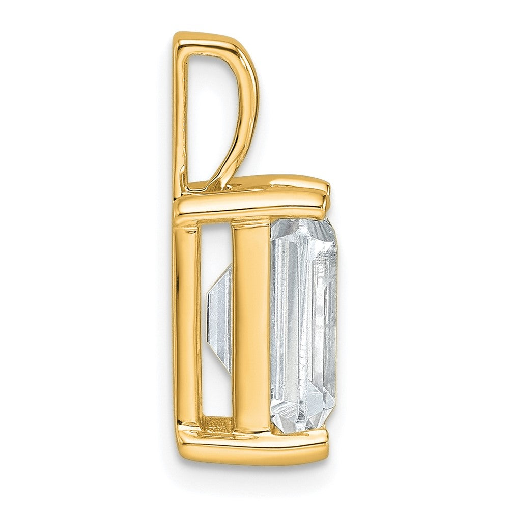 14k Yellow Gold 4 Ct. Lab Grown Diamond VS/SI+ G+ Emerald Four Prong Pendant