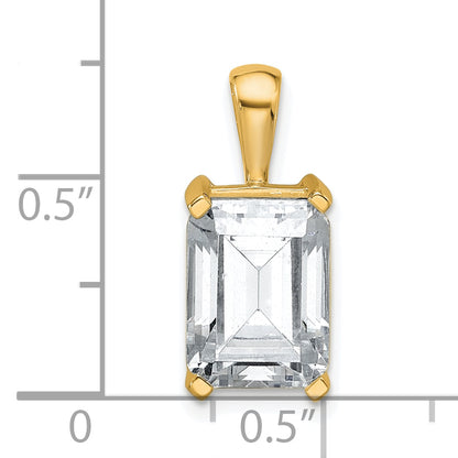 14k Yellow Gold 4 Ct. Certified Lab Grown Diamond VS/SI+ G+ Emerald Four Prong Pendant