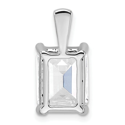 14k White Gold 5 Ct. Lab Grown Diamond VS/SI+ G+ Emerald Four Prong Pendant