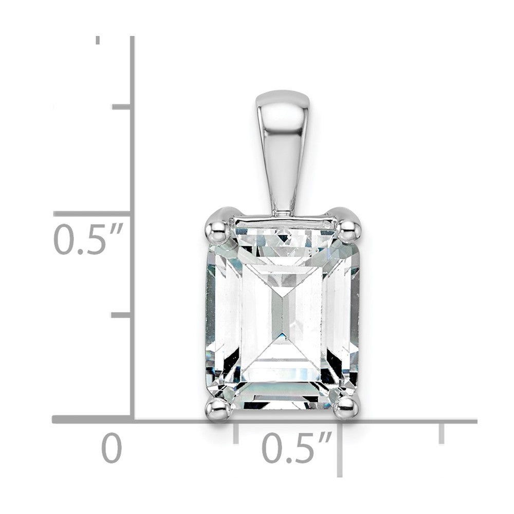 14K White Gold 5 Carat Certified Lab Grown Diamond Vs+ F+ Emerald Complete Four Prong Pendant