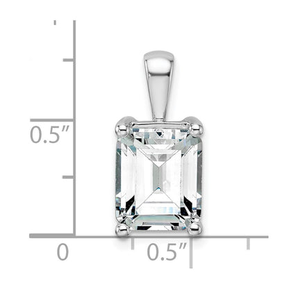 14K White Gold 5 Carat Certified Lab Grown Diamond Vs+ F+ Emerald Complete Four Prong Pendant
