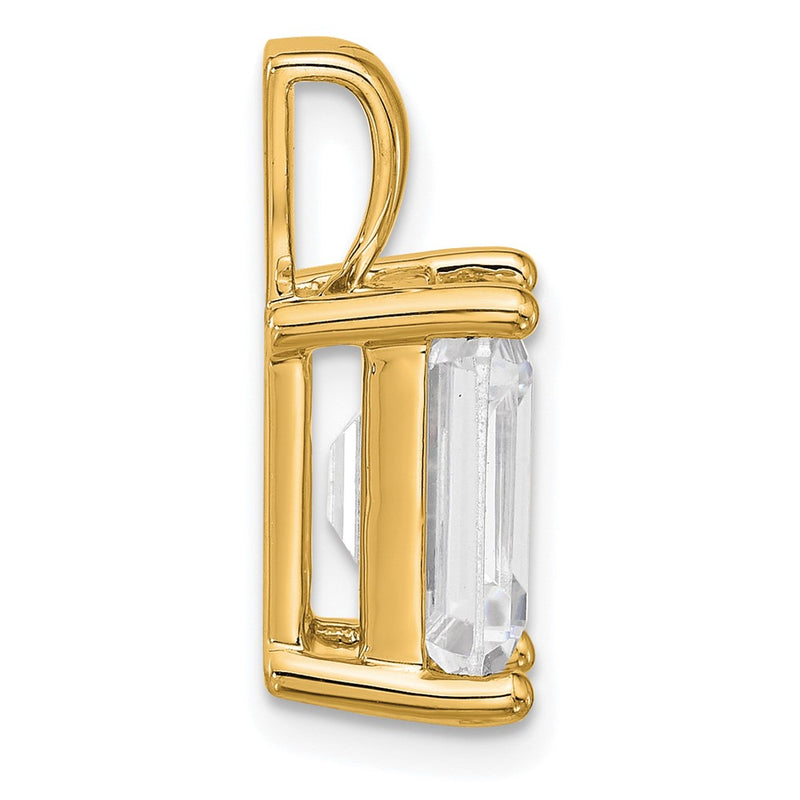 14k Yellow Gold 5 Ct. Certified Lab Grown Diamond VS/SI+ G+ Emerald Four Prong Pendant