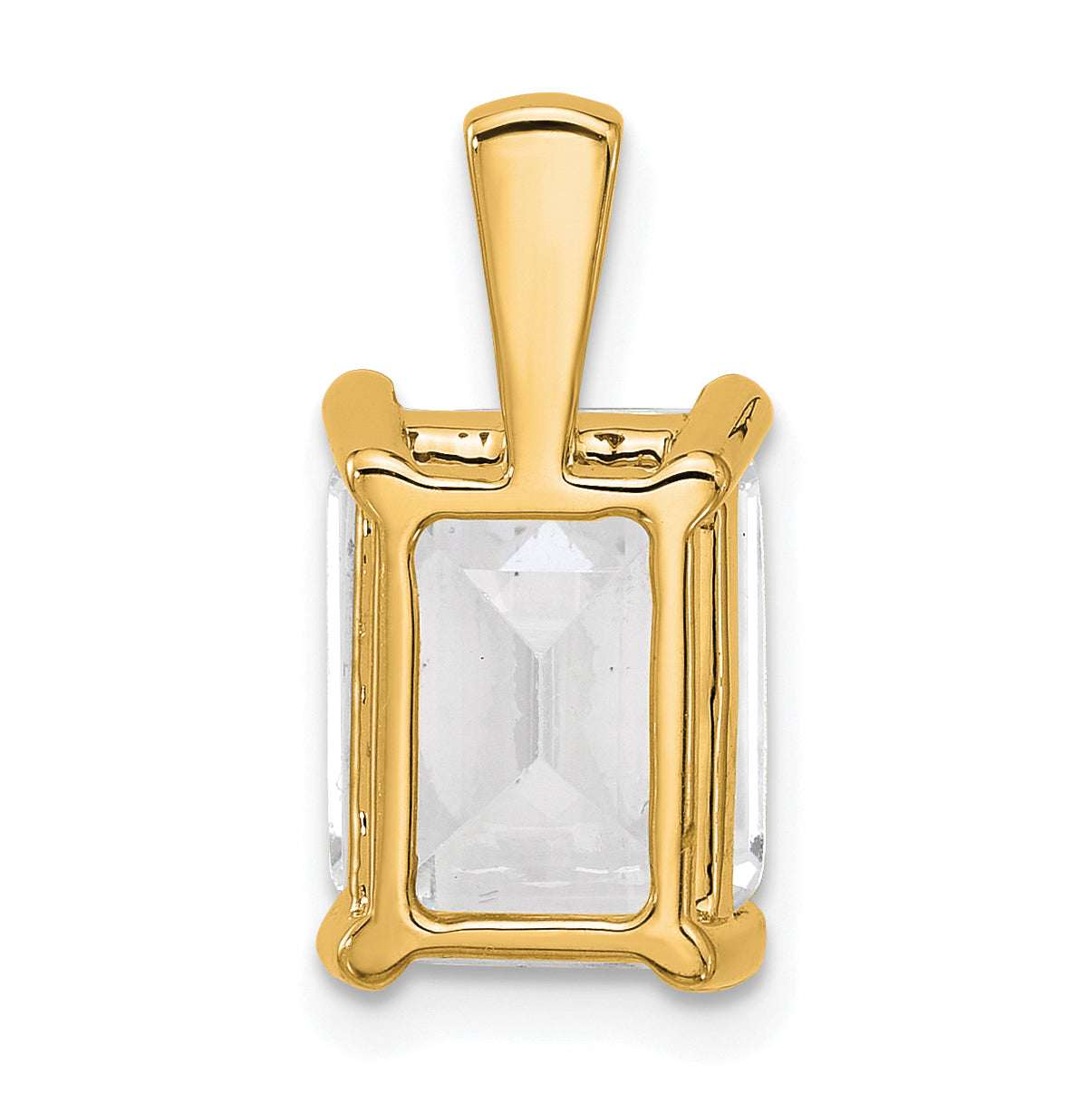 14k Yellow Gold 5 Ct. Certified Lab Grown Diamond VS/SI+ G+ Emerald Four Prong Pendant