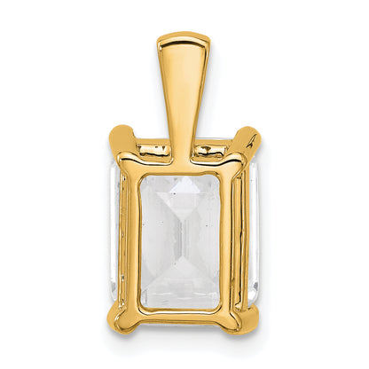 14k Yellow Gold 5 Ct. Certified Lab Grown Diamond VS/SI+ G+ Emerald Four Prong Pendant