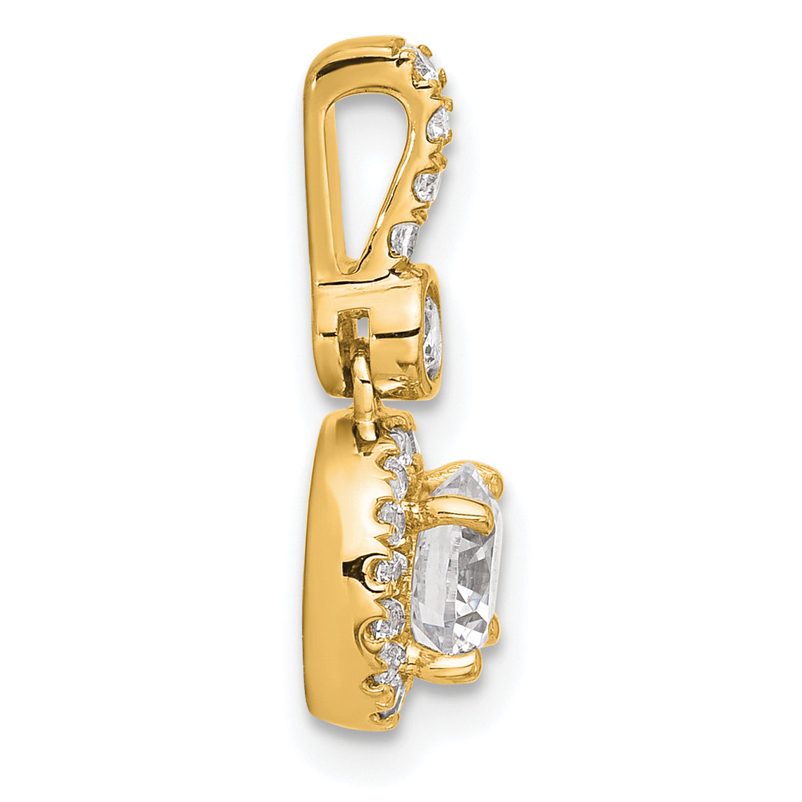 14k Yellow Gold 14ky Certified Lab Grown Diamond 0.75ctw Round VS DEF Pendant
