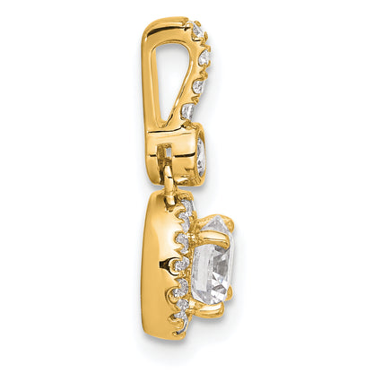 14k Yellow Gold 14ky Certified Lab Grown Diamond 0.75ctw Round VS DEF Pendant