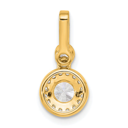 14k Yellow Gold 14ky Certified Lab Grown Diamond 0.75ctw Round VS DEF Pendant