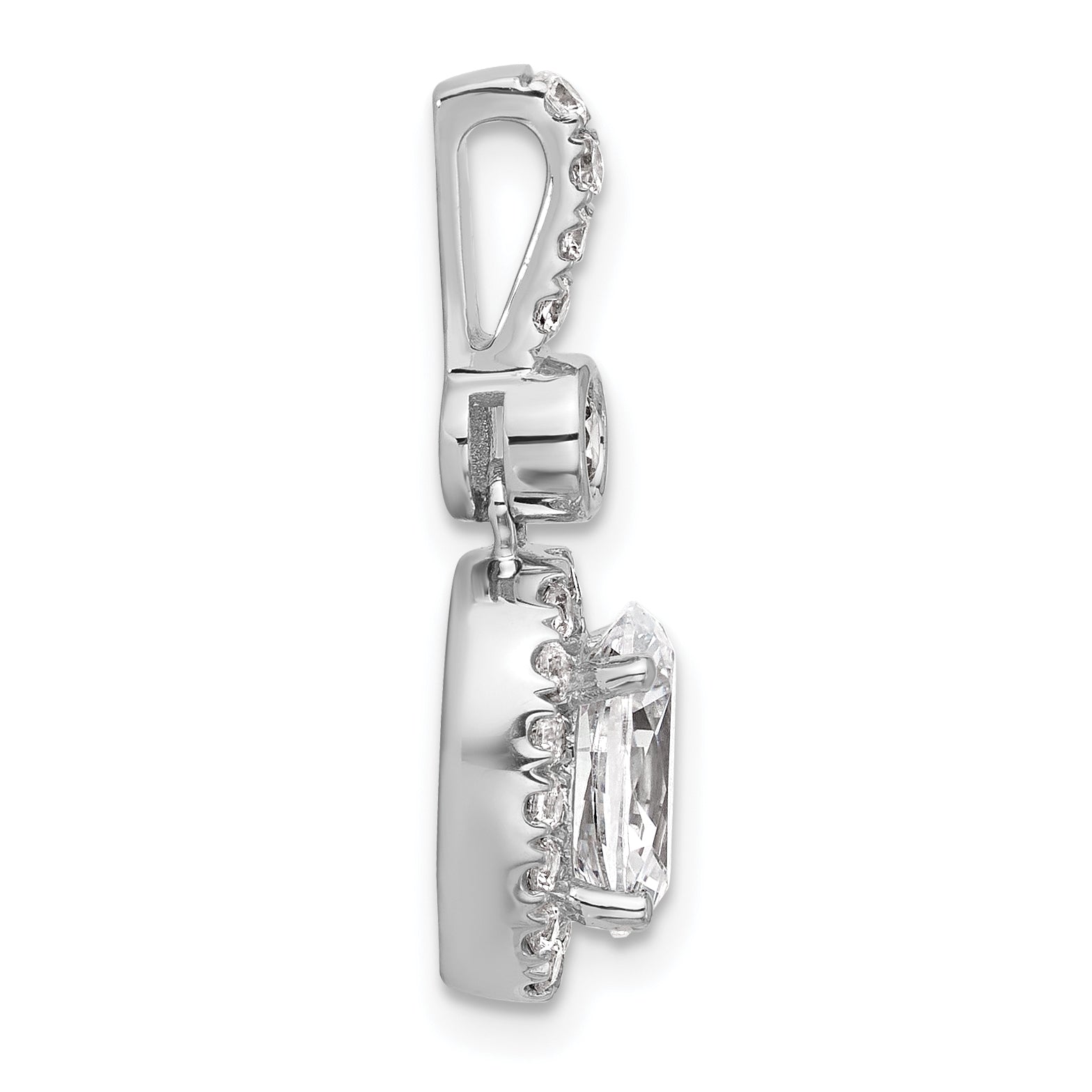 14k White Gold 14kw Lab Grown Diamond 1.5ctw Oval VS+ F+ Pendant