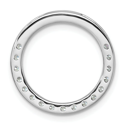 14k White Gold 14k White Gold 1 carat Lab Grown Diamond VS+ F+ Circle Chain Slide Pendant