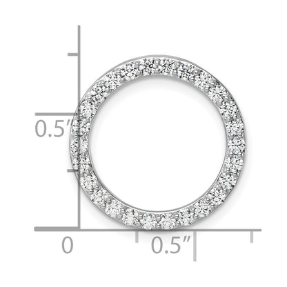 14k White Gold 1 Ct. Lab Grown Diamond VS/SI+ G+ Circle Chain Slide Pendant