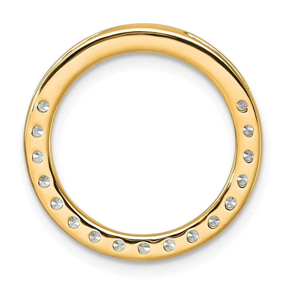 14k Yellow Gold 14k 1 carat Lab Grown Diamond VS+ F+ Circle Chain Slide Pendant