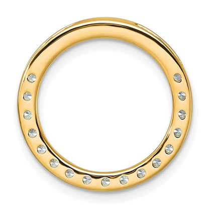 14k Yellow Gold 14k 1 carat Lab Grown Diamond VS+ F+ Circle Chain Slide Pendant