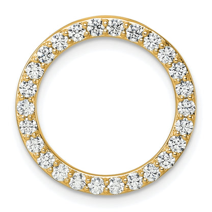 14k Yellow Gold 14k 1 carat Lab Grown Diamond VS+ F+ Circle Chain Slide Pendant