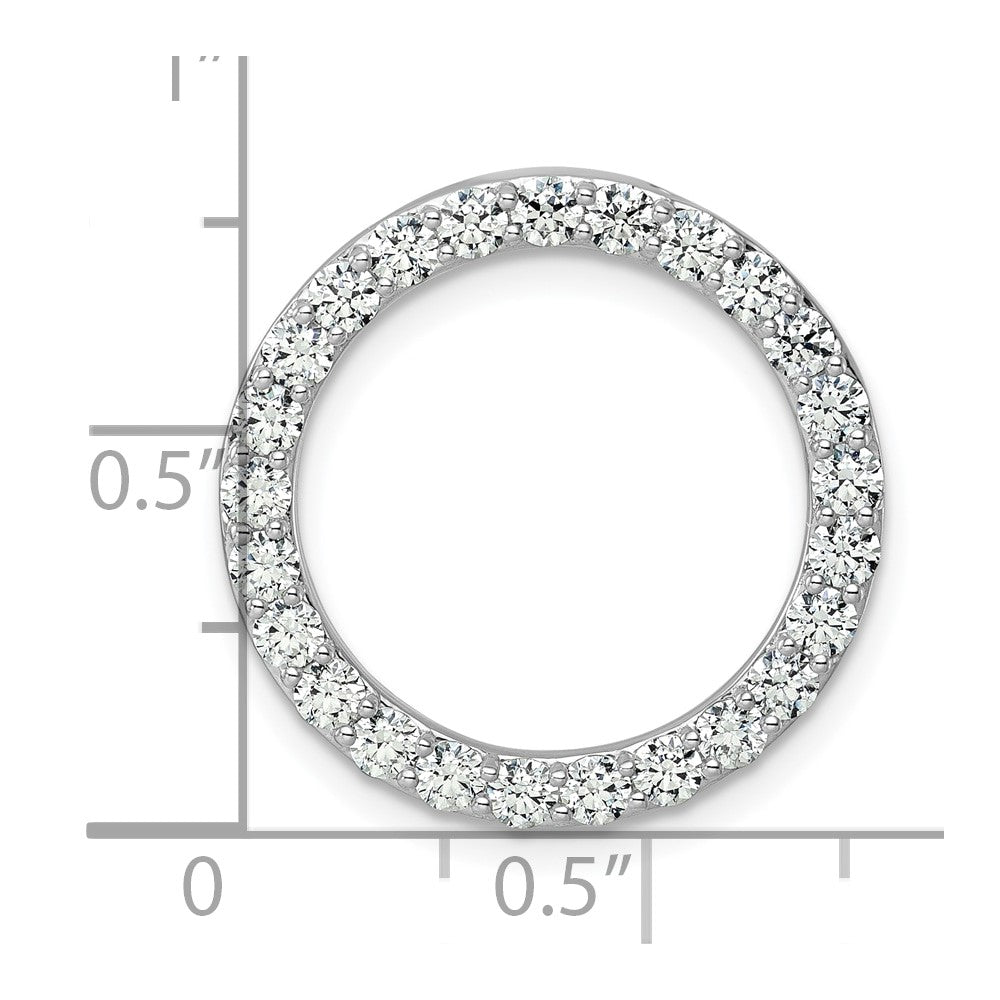 14k White Gold 14k White Gold 1 1/2 carat Lab Grown Diamond VS+ F+ Circle Chain Slide Pendant